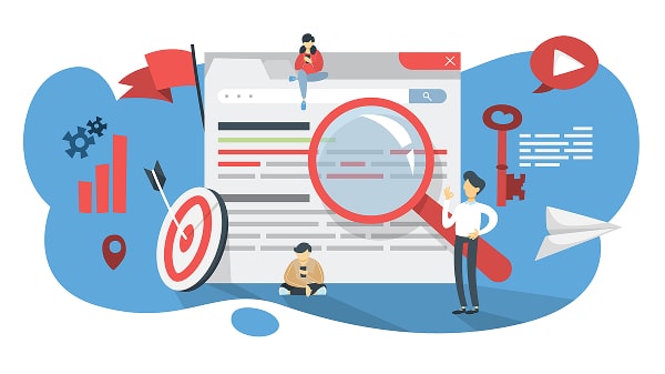 SEO concept. Idea of search engine optimisation for website